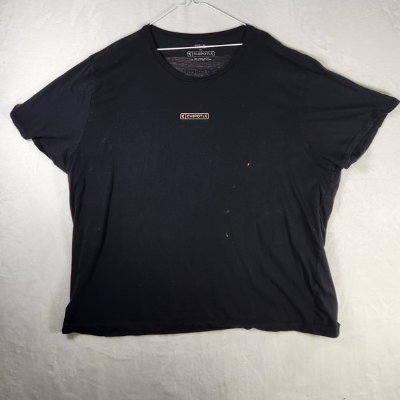 Chipotle Black T-Shirt 4XL Unisex Loomstate Organic Cotton Foodie Tee - Picture 1 of 8